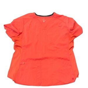 MedCouture nurses scrub top in orange color size 2XL